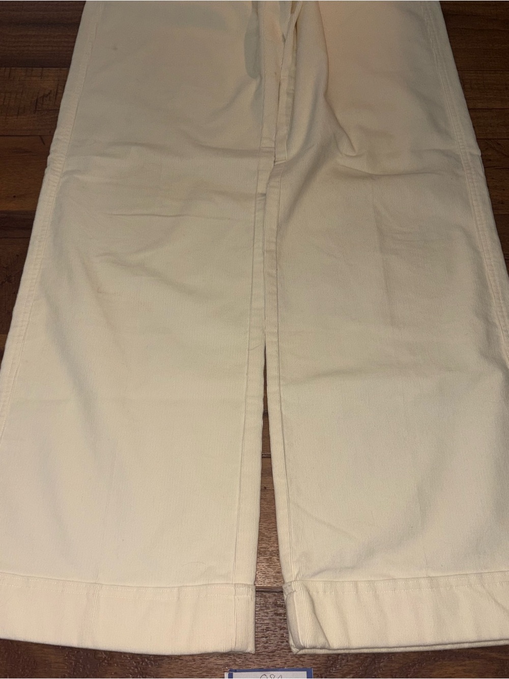 Express vintage size 3/4 wide leg flare off cream corduroy